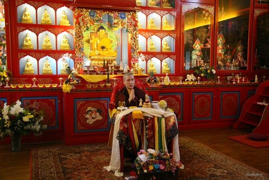 Karmapa reçoit de Pewar Rinpoché la transmission du Trésor des instructions précieuses