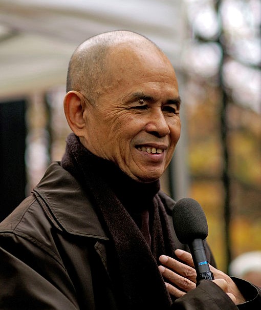 Thich Nhat Hanh in Paris. Photo by Duc (pixiduc) from Paris, France., CC BY-SA 2.0, via Wikimedia Commons