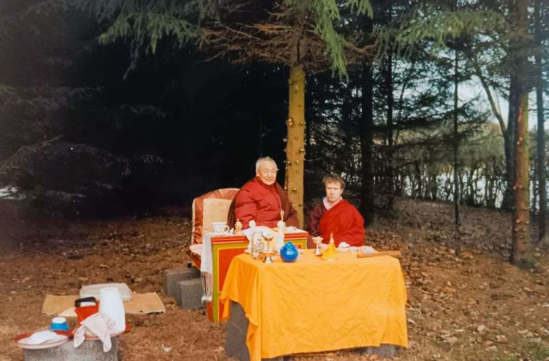 1986 - Lama Guendune Rinpoché et Nicolas H, consécration du terrain