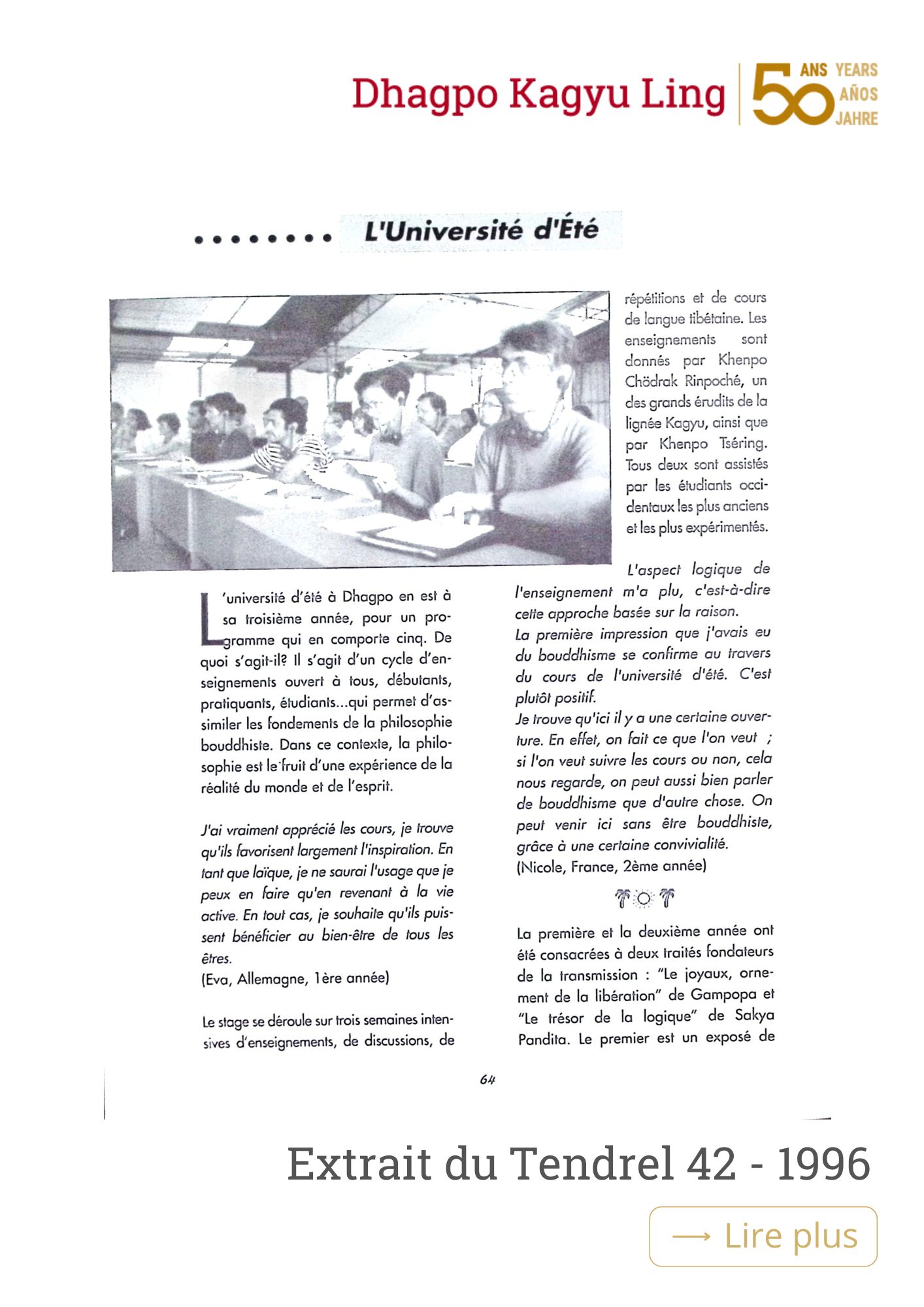 Tendrel 42_1996 Avril 1990 : Künzik Shamarpa enseigne le Dawé Özer, traité sur la méditation du Mahamudra