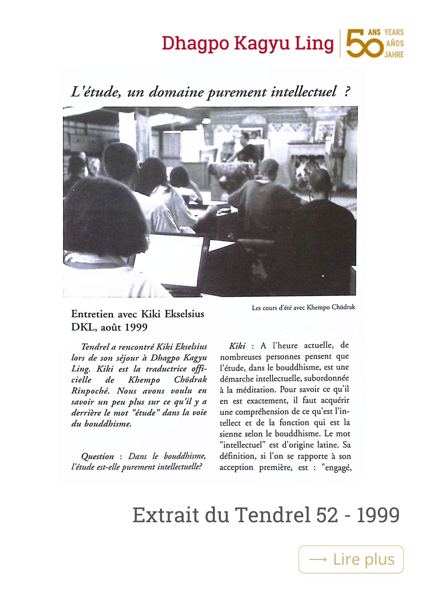 Tendrel 52_Entretien Kiki Avril 1990 : Künzik Shamarpa enseigne le Dawé Özer, traité sur la méditation du Mahamudra