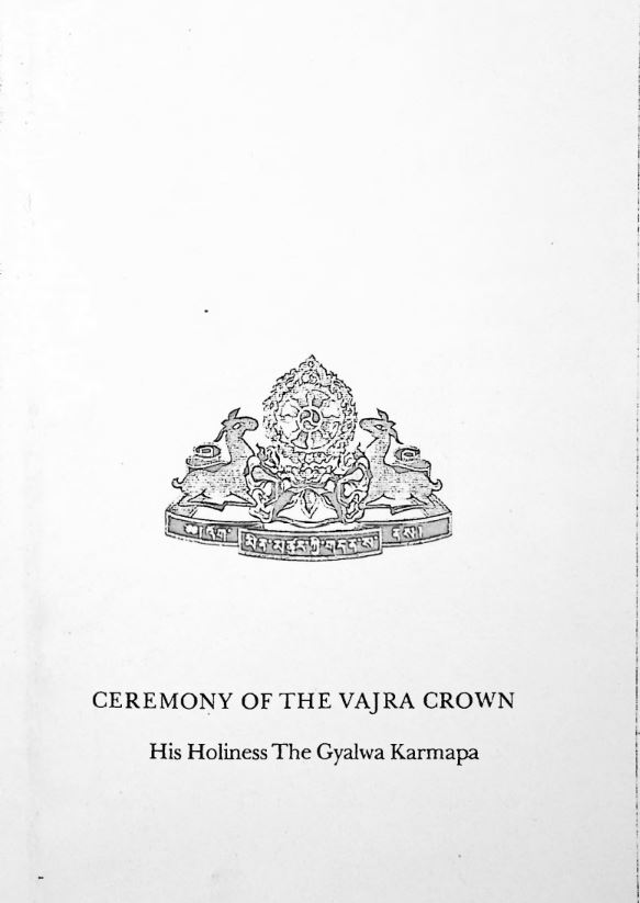 Vajra Crown Ceremony booklet Premiere sortie de retraite 1987