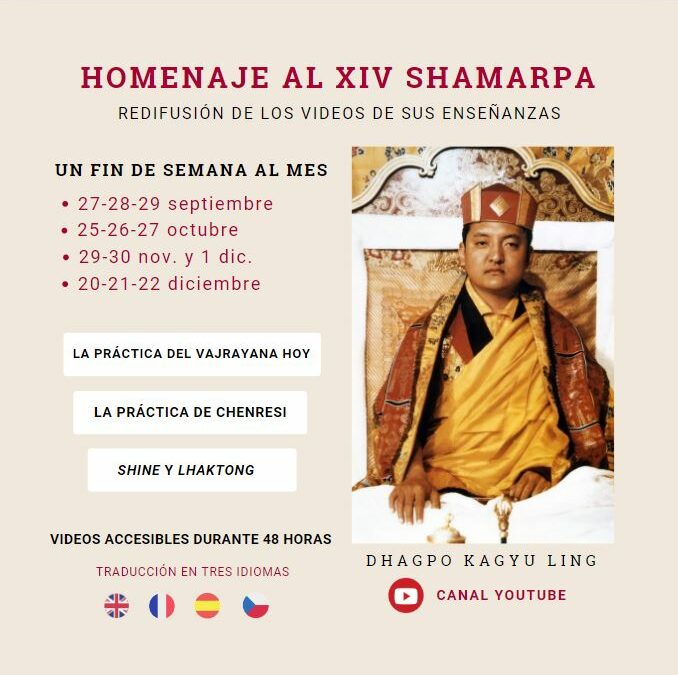 Homenaje al XIV Kunzig Shamar Rimpoché: anuncio de la difusión mensual de las enseñanzas del XIV Shamarpa de septiembre a diciembre de 2024