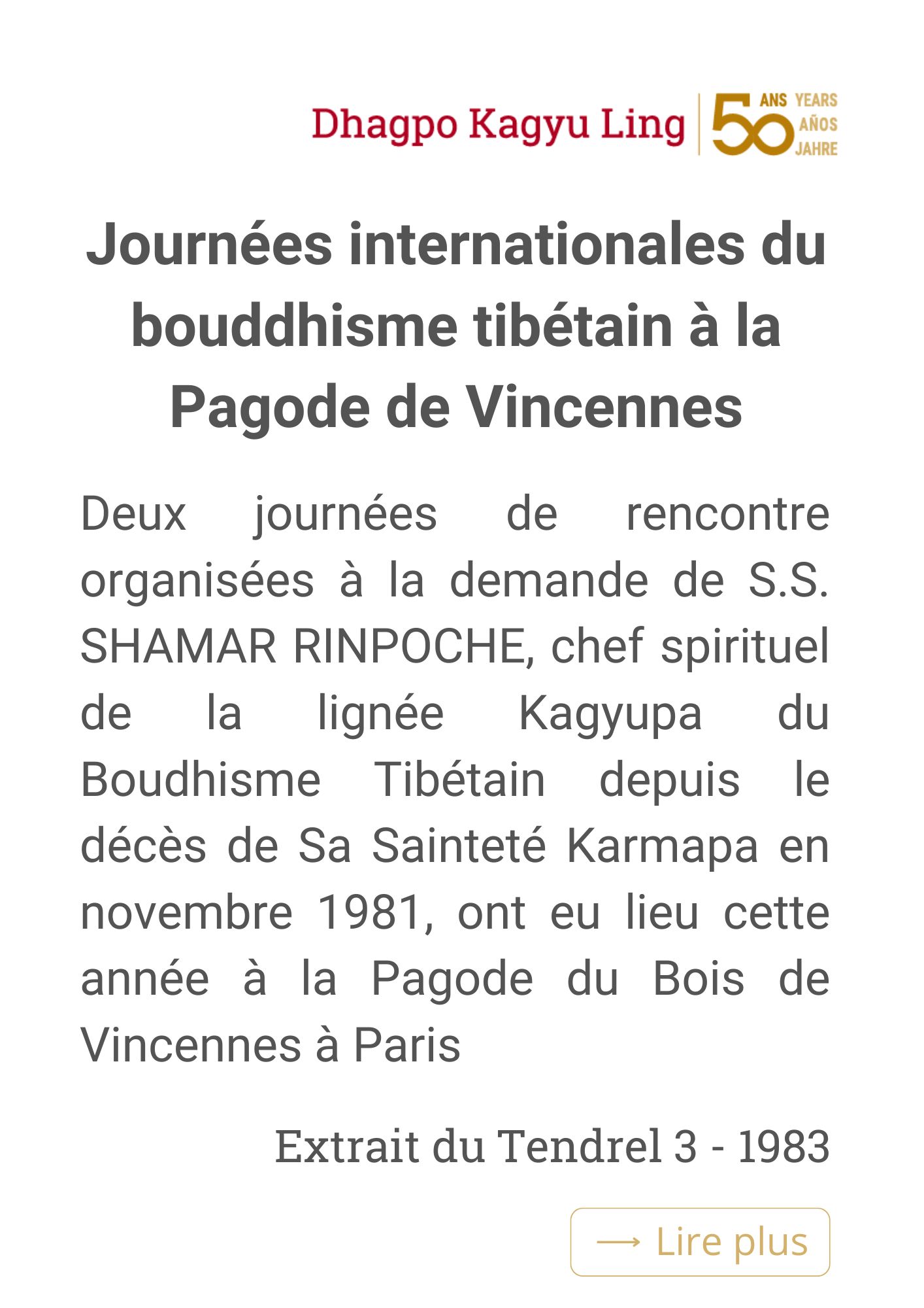 Tendrel 1_annonce_Tai_Sitou Journées internationales du bouddhisme tibétaine à la Pagode de Vincennes