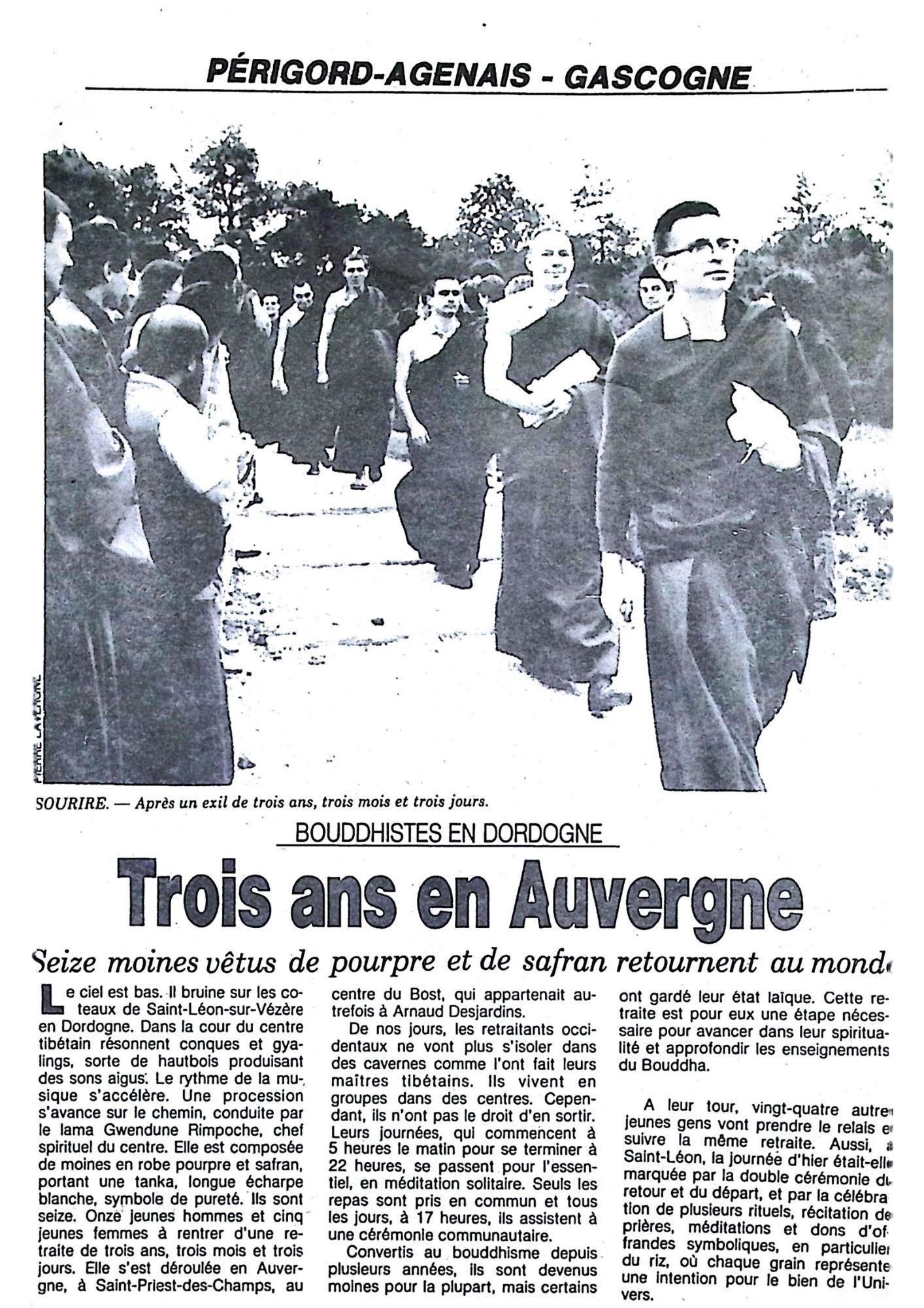 Tendrel 1_Enseignement_Tai_Sitou Premiere sortie de retraite 1987