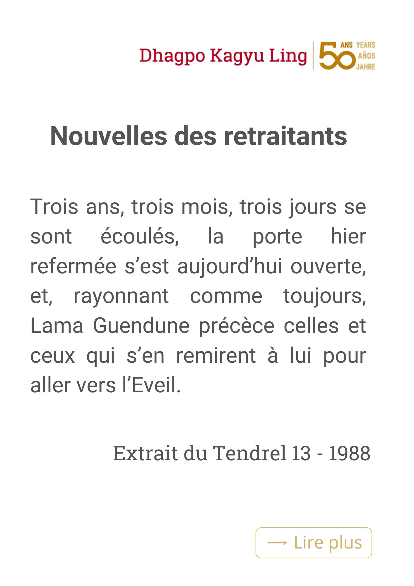 Tendrel 11_Enseignement_Tai_Sitou_Juillet_1986 Nouvelles des retraitants 1988