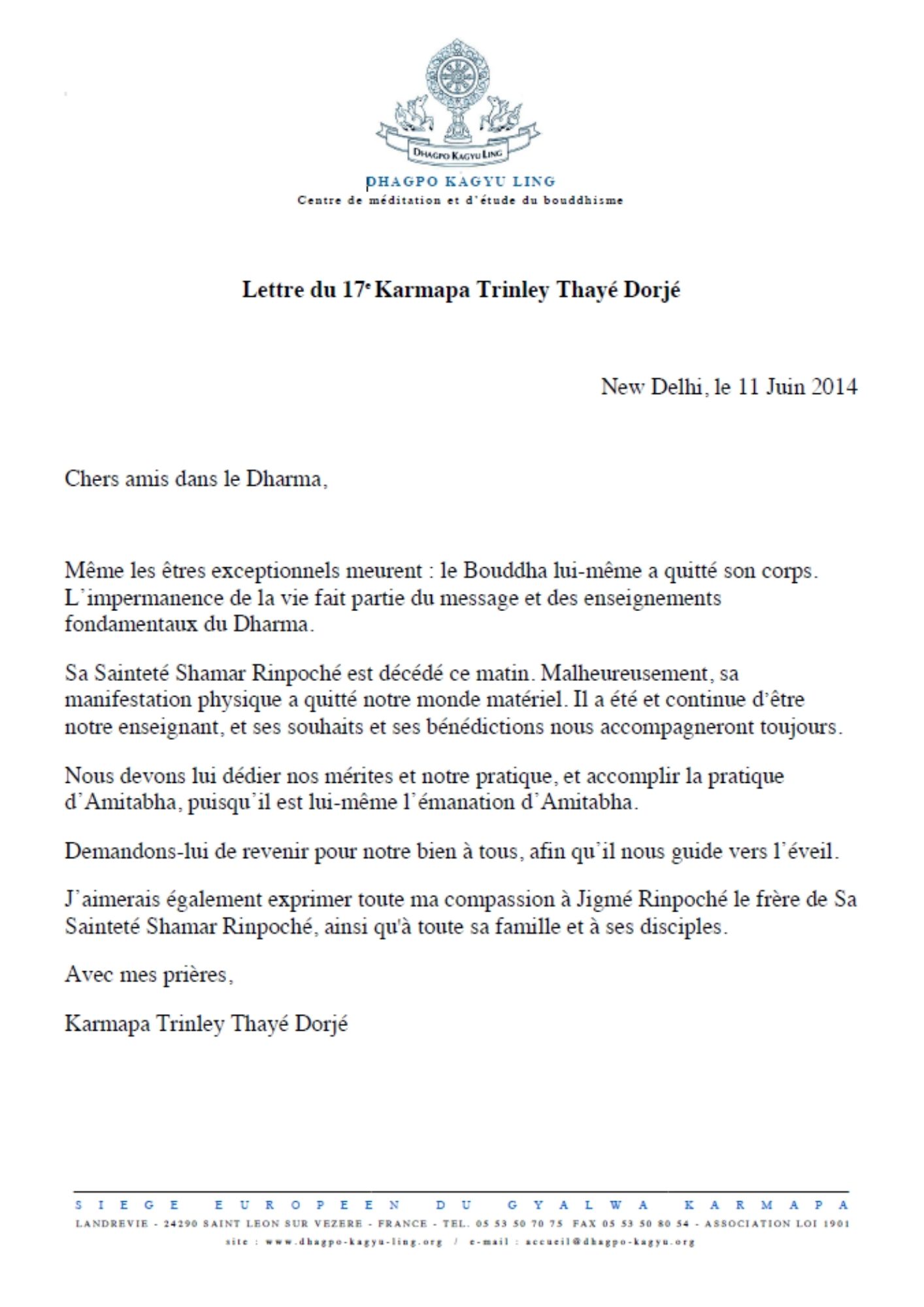 Annonce Parinirvana_GK_FR Premiere sortie de retraite 1987